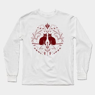 Cat Design (Red) Long Sleeve T-Shirt